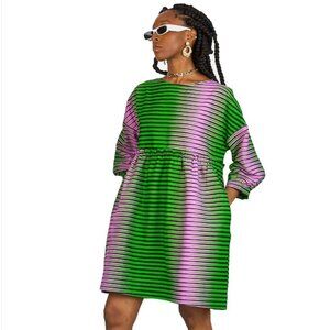 YEVU Smock Dress - Ice Cream Print (New) Ghana West Africa Sz XL 3/4 sleeve